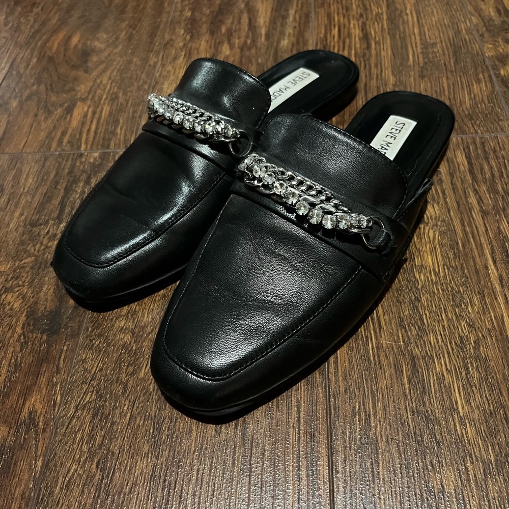 Steve Madden Black Chain Loafers for Women